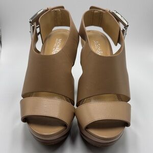 Michael Kors Leather Platform Sandals Tan 5.5